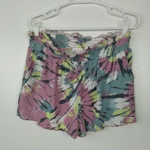 Colsie Sleep Shorts Pink Green Fleece